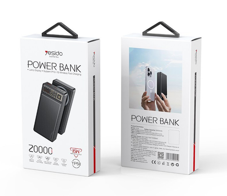 پاور بانک بی سیم فست شارژ 20000 یسیدو Yesido YP58 PD 22.5W