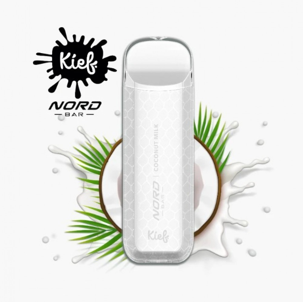 پاد یک بار مصرف شارژی ۴۰۰۰ پاف برند نورد بار با طعم شیر نارگیل- pod 4000 puffs coconut milk rechargable