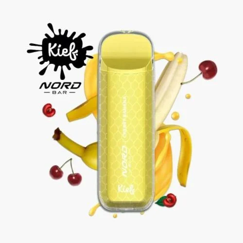 پاد یک بار مصرف شارژی ۴۰۰۰ پاف برند نورد بار با طعم موز گیلاس(استوایی)- pod 4000 puffs cherry banana rechargable