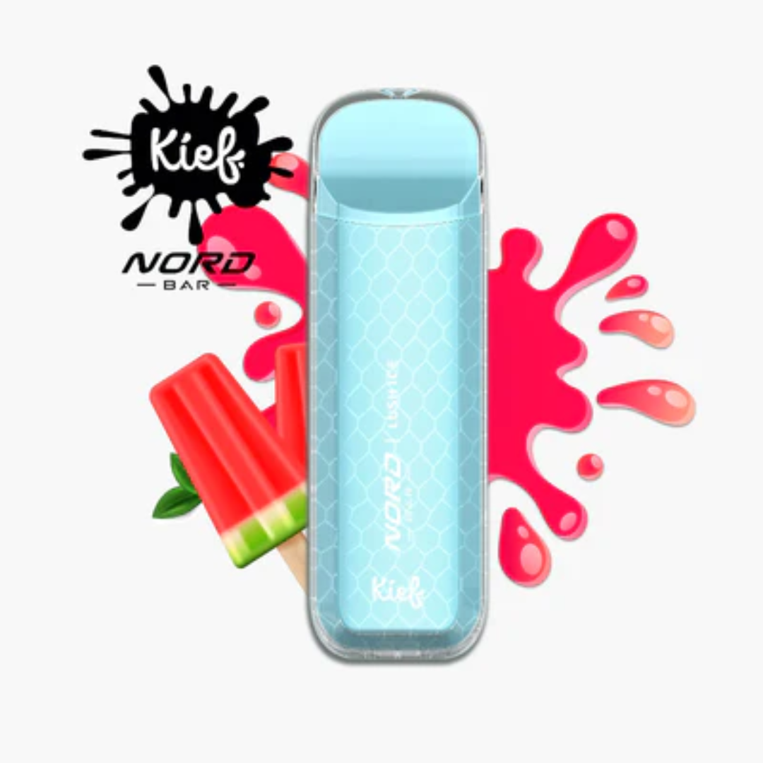 پاد یک بار مصرف شارژی ۴۰۰۰ پاف برند نورد بار با طعم هندونه یخ - pod 4000 puffs lush ice rechargable