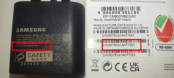 شارژر سامسونگ مدل EP-TA800 25W سه پین اصل+یک سال گارانتی شرکتی