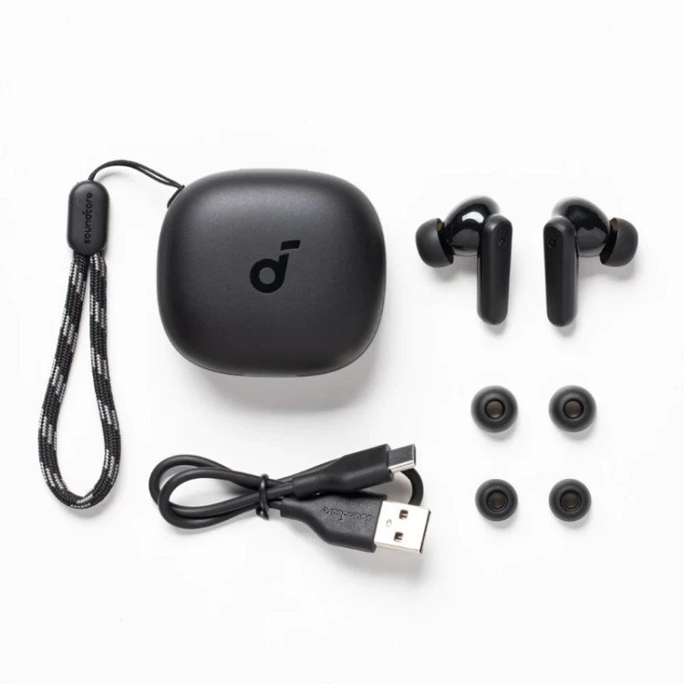 هدفون بلوتوثی انکر مدل SoundCore R50i A3949 با نویز کنسلینگ میکروفون، درگاه شارژ USB Type-C، دارای فناوری AI-Enhanced Calls برای کاهش نویز و بهبود مکالمات، مقاوم در برابر رطوبت و عرق