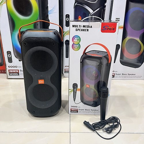 اسپیکر بلوتوثی قابل حمل Sing-e مدل ZQS-4277 با نور RGB و میکروفون سیمی