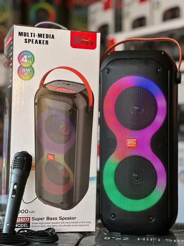 اسپیکر بلوتوثی قابل حمل Sing-e مدل ZQS-4277 با نور RGB و میکروفون سیمی